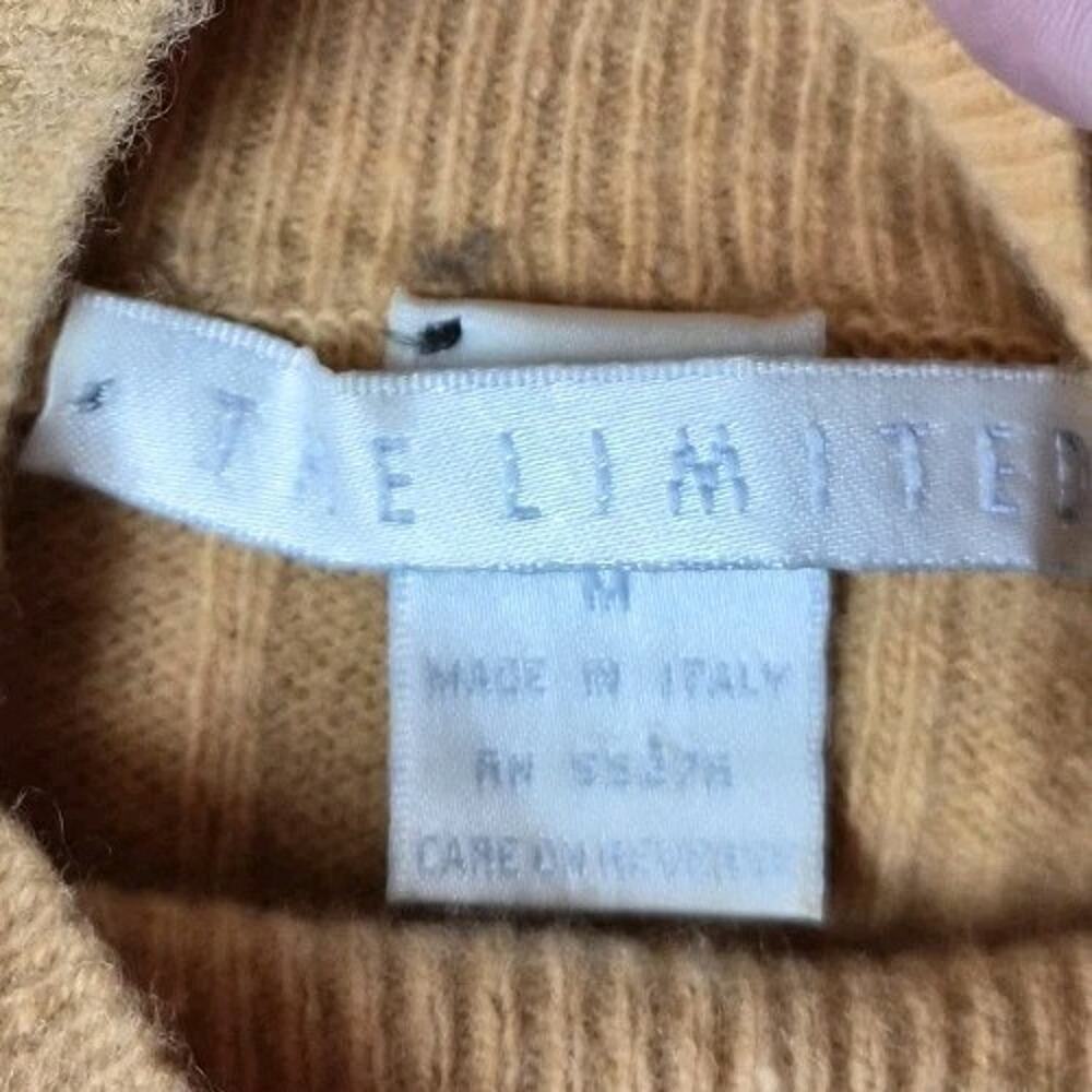 The Limited Italy Wool Blend Ribbed Mock Neck Sweater Camel Tan‎ Size Med - Picture 5 of 8